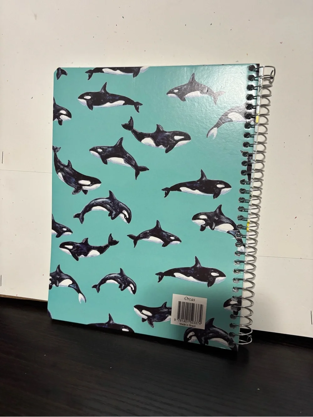 Orca whale lined composition college ruled  notebook